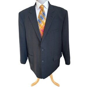 Oak Hill 54L Charcoal Black Perfect Fit Mens Wool Suit‎ Blazer Sport Jacket Coat